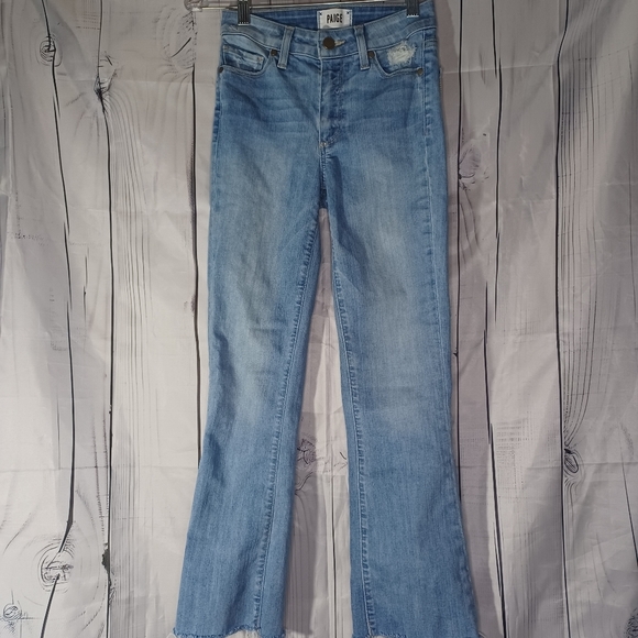 PAIGE Denim - Paige Collette crop flare raw hem jeans